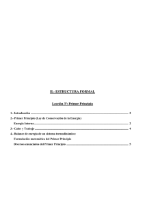 II.- ESTRUCTURA FORMAL Lección 3ª: Primer Principio