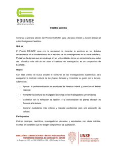 PREMIO EDUNSE Se lanza la primera edición del Premio EDUNSE