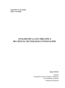 análisis de la ley orgánica de ciencia tecnología e innovación