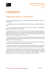 Biografía Cañizares - Centro Nacional de Difusión Musical
