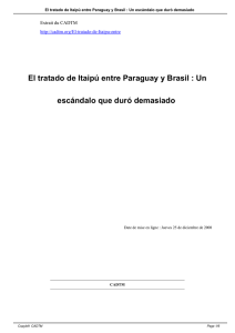El tratado de Itaipú entre Paraguay y Brasil : Un escándalo