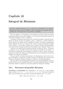 Cap´ıtulo 10 Integral de Riemann