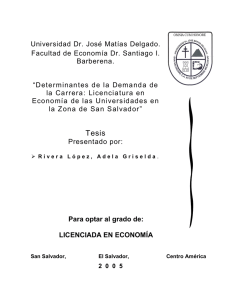 Universidad Dr. José Matías Delgado. Facultad de Economía Dr