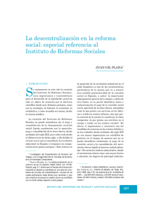 La descentralización en la reforma social: especial referencia al