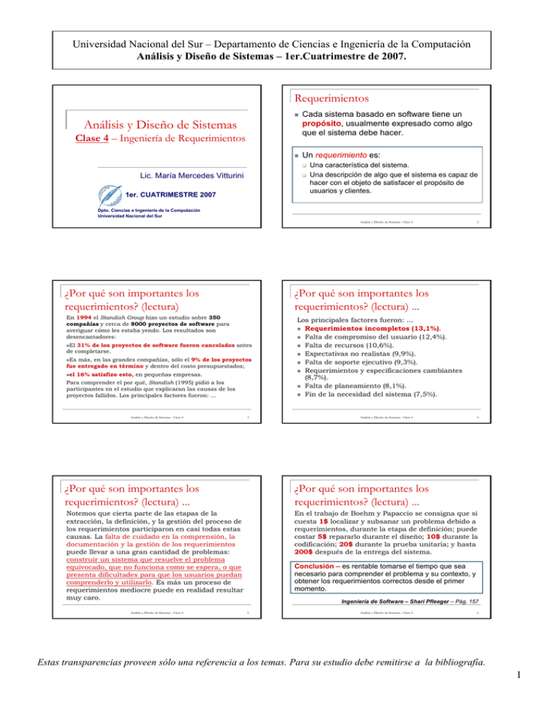 Análisis Y Diseño De Sistemas - Departamento De Ciencias E