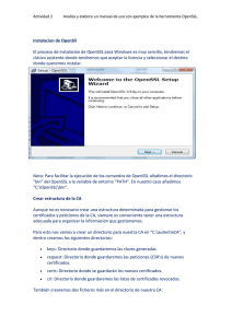 Instalacion de OpenSll El proceso de instalación de OpenSSL para