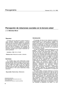 Percepción de relaciones sociales en la tercera edad