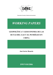 Geopolítica y Geoeconomía de las rutas del gas y el petróleo en China