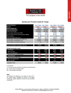 Ejemplo para Prestamo Capital de Trabajo