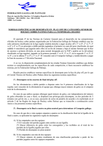 Normativa en caso de empate - Federación Galega de Patinaxe