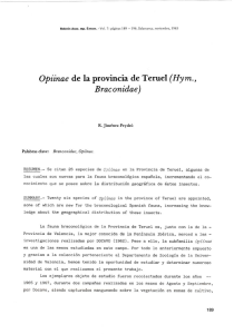 Opiinae de la provincia de Teruel (Hym., Braconidae)