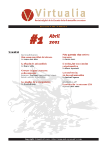 1 Abril 2001 - Virtualia - Escuela de la Orientación Lacaniana