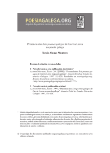 Presencia dos Seis poemas galegos de García