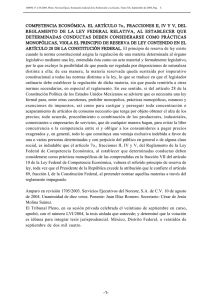COMPETENCIA ECONÓMICA. EL ARTÍCULO 7o., FRACCIONES II
