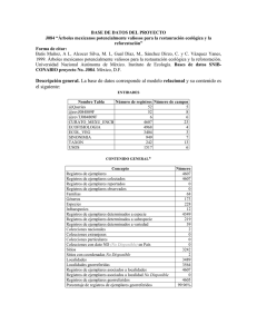 Contenido de la base de datos