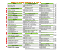 lista de precios - mp hardware zone