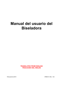 Manual del usuario del Biseladora - National Optronics resources