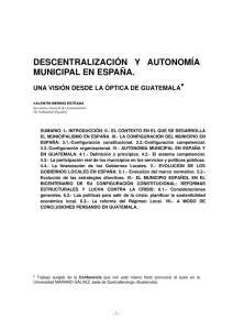 Descentralizacion y autonomia municipal en España, una