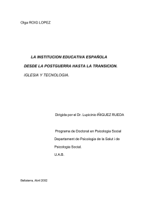 La institución educativa española desde la postguerra hasta la