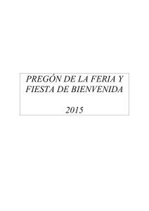 Pregón Fiestas Agosto 2015 - Ayuntamiento de Bienvenida
