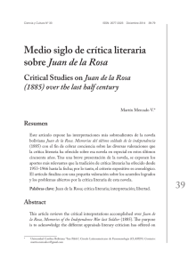 Medio siglo de crítica literaria sobre Juan de la Rosa