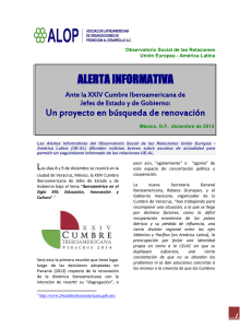 Alerta Informativa XXIV Cumbre Iberoamericana_Dic 2014_ALOP
