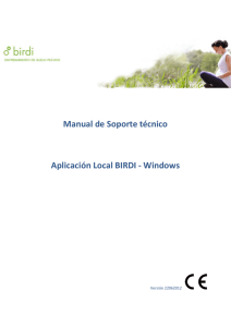 Manual de Soporte técnico Aplicación Local BIRDI