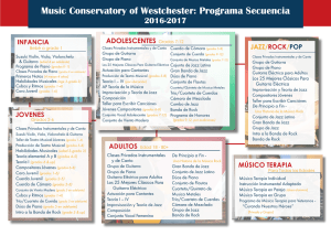 Music Conservatory of Westchester: Programa Secuencia 2016