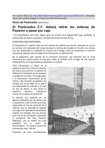 El Pontevedra CF deberá retirar las antenas de Pasarón o