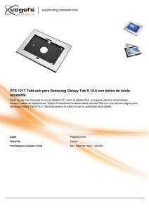 PTS 1217 TabLock para Samsung Galaxy Tab S 10.5 con