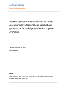 Informe económico de Raúl Prebisch ante la Junta Consultiva