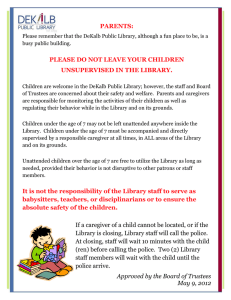 PARENTS: PLEASE DO NOT LEAVE YOUR CHILDREN