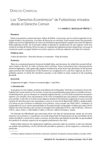 Los “Derechos Económicos” de Futbolistas mirados desde el