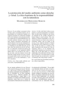 La protección del medio ambiente como derecho y virtud. La ética