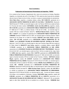 Acta Constitutiva Federación de Asociaciones Piemontesas de