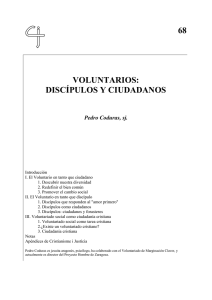 Voluntarios: discípulos y ciudadanos