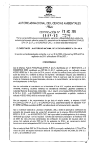 AUTORIDAD NACIONAL DE LICENCIAS AMBIENTALES -ANLA-