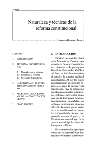 Naturaleza y técnicas de la reforma constitucional