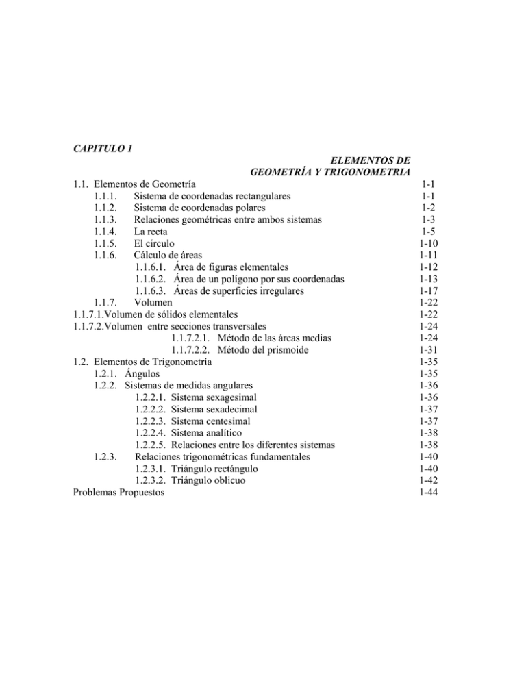 CAPITULO 1 ELEMENTOS DE GEOMETR A Y TRIGONOMETRIA