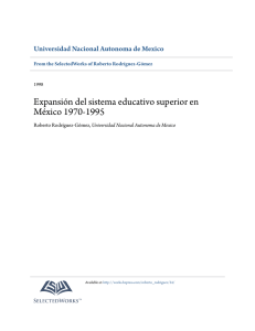 Expansión del sistema educativo superior en México 1970-1995