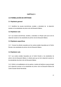CAPÍTULO 3 3.0 FORMULACIÓN DE HIPÓTESIS 3.1 Hipótesis