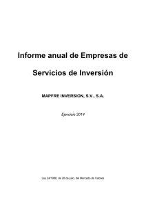 Informe anual de Empresas de Servicios de Inversión