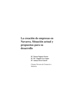 La creación de empresas en Navarra. Situación actual y propuestas