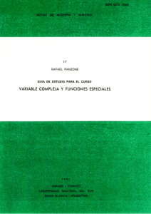 PANZONE, Rafael. Guía de estudio para el curso: Variable compleja