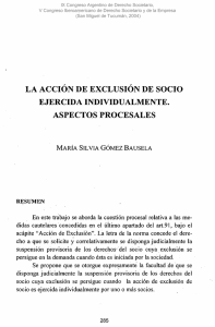 la acción de exclusión de socio ejercida individualmente