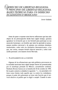 DERECHO DE LIBERTAD RELIGIOSA Y PRINCIPIO DE LIBERTAD
