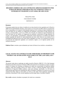 RÉGIMEN JURÍDICO DE LOS CONTRATOS APROVECHAMIENTO