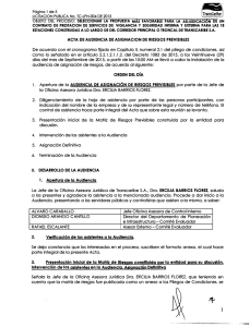 ACTA DE AUDIENCIA DE ASIGNACION DE RIESGOS