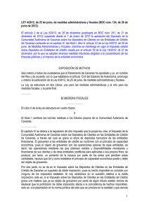 Impuesto depósito clientes en Entidades de Crédito CANARIAS 2013