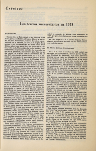 Los teatros universitarios en 1953. Aplicación en España de la